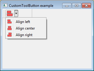 Qtoolbutton With A Drop Down Menu That Displays The Last Action